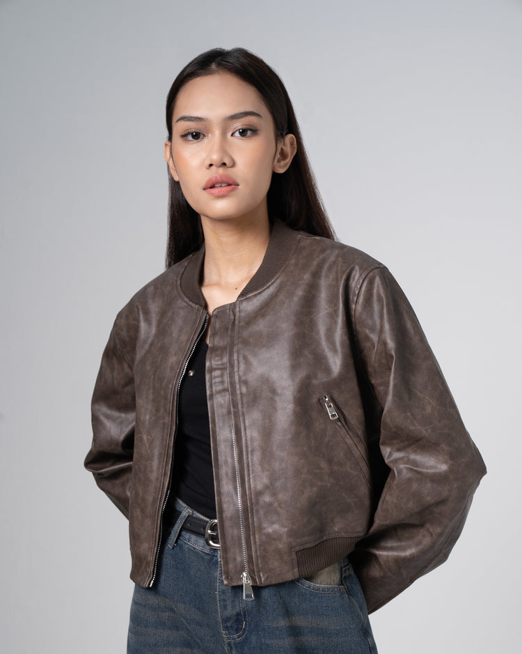 Gliva Leather Jacket - Brown