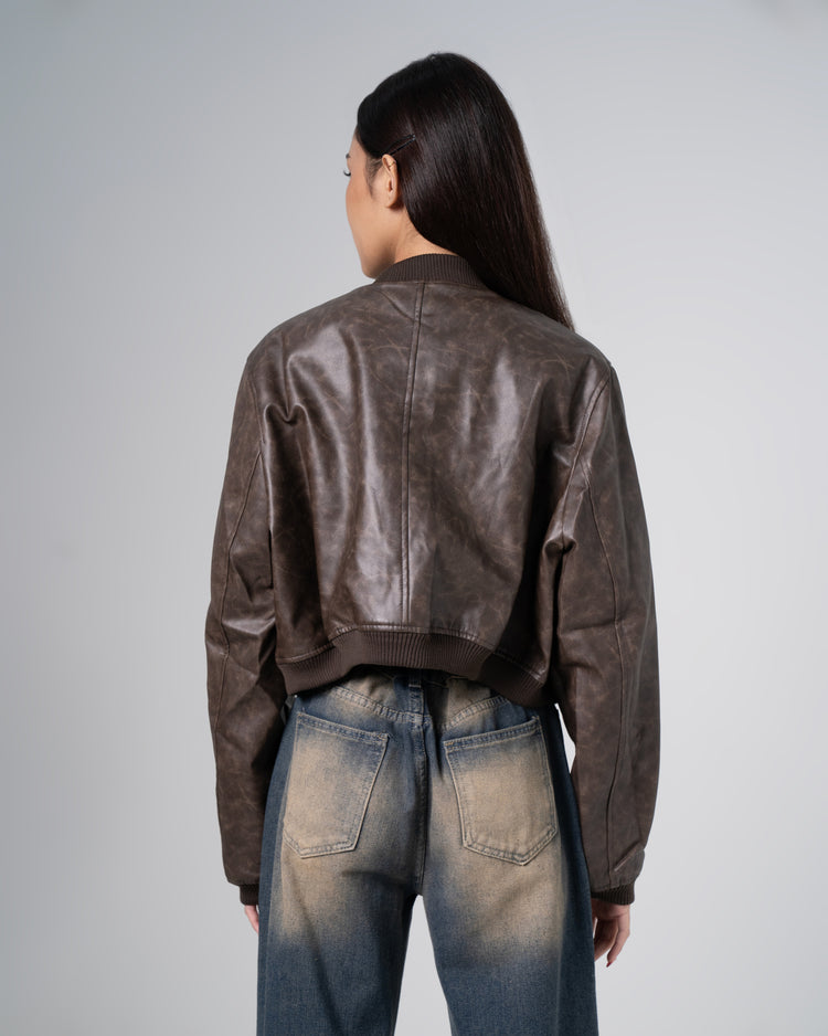 Gliva Leather Jacket - Brown